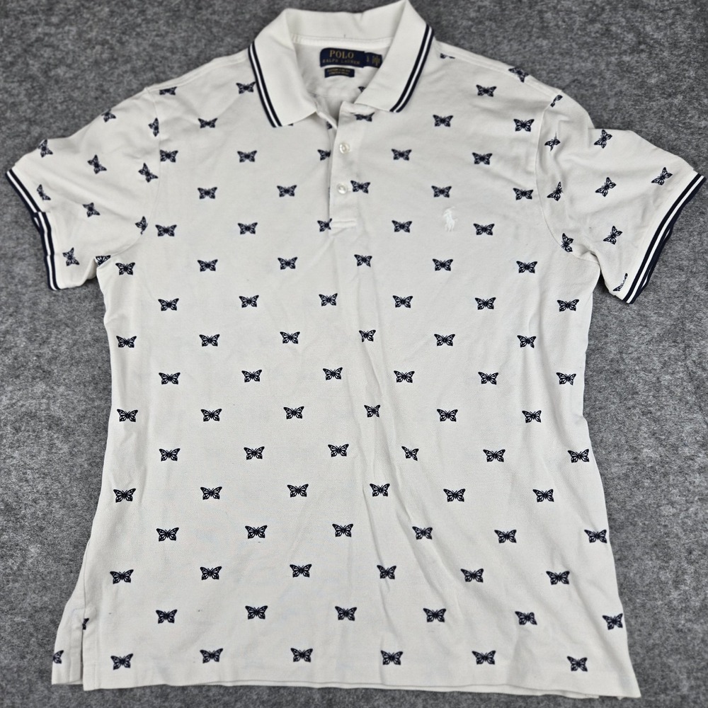 Polo‎ Ralph Lauren Mens Shirt Large Custom Slim Fit Butterfly All Over Print